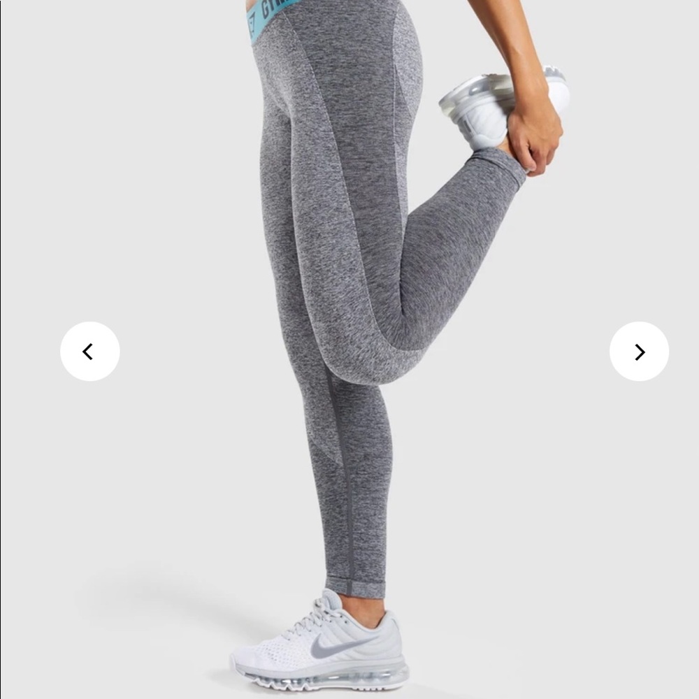 Gymshark Flex Leggings - Charcoal Marl/Dusky Teal